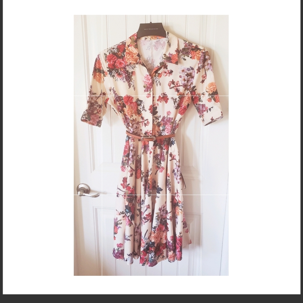 Beautiful floral flared dress . Flower print